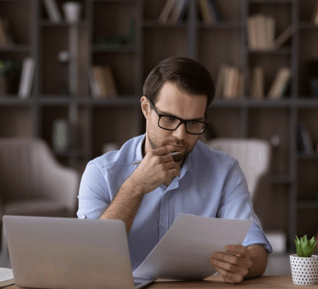 man in the home office